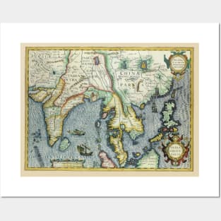 Antique Southeast Asian Map by Jodocus Hondius for the Gerardus Mercator Atlas Posters and Art